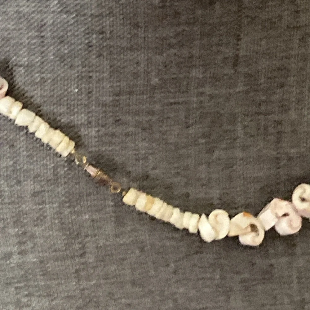 Vintage 70s Natural Spine Spiral Shell Choker Necklace